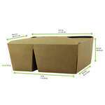 PacknWood 210B2C88K, 6.7x5.4x2.5-Inch 2-Compartment Kraft Cardboard Meal Box, 200/CS