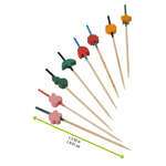 PacknWood 210BBART9, 3.55-Inch Bamboo Art Skewers (Assorted Colors & Designs), 2000/CS
