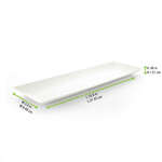 PacknWood 210BCHIC279, 10.8x3.5x0.48-Inch "Bio n Chic" White Sugarcane Plate, 100/CS