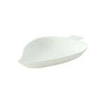 PacknWood 210BCHICLEAF, 3.8x2.35x0.43-Inch "Bio n Chic" Leaf White Sugarcane Dish, 300/CS