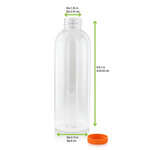 PacknWood 210BOUT1001, 34 Oz Round PET Bottle with Orange Cap, 57/CS