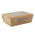 PacknWood 210BOXSP753, 29 Oz 6.1x4x2-InchEasy Closing Kraft Salad Box with 2 Windows, 200/C