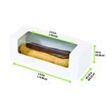 PacknWood 210CCLAIR, 5.9x2.45x2-Inch White Pastry Paper Box with PE Window, 250/CS