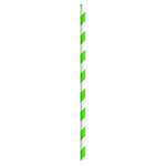 PacknWood 210CHP19, 7.75x0.23-Inch Green & White Striped Paper Straws - Unwrapped, 3000/CS
