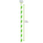 PacknWood 210CHP19, 7.75x0.23-Inch Green & White Striped Paper Straws - Unwrapped, 3000/CS