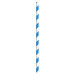 PacknWood 210CHP19BLUE, 7.75x0.23-Inch Blue & White Striped Paper Straws - Unwrapped, 3000/CS