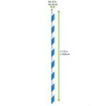 PacknWood 210CHP19BLUW-X 7.75x0.2-inch Blue Striped Wax Coated Wrapped Paper Straws, 500/CS