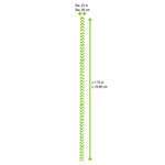 PacknWood 210CHP19CHLG, 7.75x0.23-Inch Lime Green & White Design Paper Straws - Unwrapped, 3000/CS