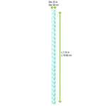 PacknWood 210CHP19CHTB, 7.75x0.23-Inch Teal Blue & White Design Paper Straws - Unwrapped, 3000/CS
