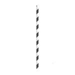 PacknWood 210CHP8BLKT, 7.75-Inch Smoothie Paper Straws with White & Black Stripes - Unwrapped, 3000/CS