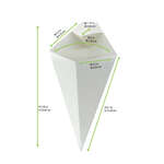 PacknWood 210CONFR1WH, 5 Oz White Paper Cones with Built-in Dipping Sauce Compartment, 500/CS