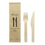 PacknWood 210COUVB2K, 6-inch Wooden Cutlery Kit (Knife, Fork), 250/CS
