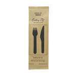 PacknWood 210COUVB33K, 6-inch Wooden Cutlery Kit (Knife, Fork, Napkin), 250/CS
