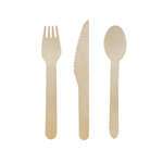 PacknWood 210COUVB3K, 7.8-Inch Wooden Cutlery 3/1 kit (Knife + Fork + Spoon), 250/CS