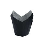 PacknWood 210CPST8N, 5 Oz 4.15 Dia "Tulip" Black Greaseproof Baking Cup, 1200/CS