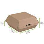 PacknWood 210EATBURG135K, 5.3x4.9x2.6-Inch Kraft Corrugated Hamburger Clamshell Take Out Box, 500/CS