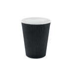 PacknWood 210GCRPLA8N, 8 Oz Compostable Rippled Black Cup, 1000/CS