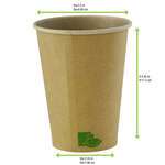PacknWood 210GCZEN12, 12 Oz Zen Kraft Recyclable Paper Cup, 1000/CS