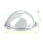 PacknWood 210GKLD74DX, 3-inch Clear PET Dome Lid With Hole for 210POC81N & 210POB121 Cups, 1000/CS