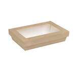 PacknWood 210KARECB2215, 50 Oz Rectangular Kraft Kray Boxes with PET Window Lid, 200/CS