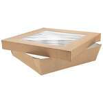 PacknWood 210KRAYB195 7.1x7.1x2-inch Square Kraft Paper Box with Clear Window, Brown, 200/CS