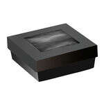PacknWood 210KRAYBAK135, 30 Oz Bakeable Black Kray Box with PET Lid, 100/PK