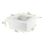 PacknWood 210KRAYWH208, 118 Oz White Kray Boxes with PET Window Lid, 100/PK