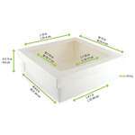 PacknWood 210KRAYWH228, 132 Oz White Kray Boxes with PET Window Lid, 100/PK