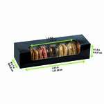 PacknWood 210MAC7F, 8.5-inch Black Box with PET Window for 7 Macarons, 250/CS