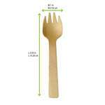 PacknWood 210MSPK, 4-inch Unwrapped Wooden Mini Spork, 3000/CS