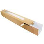 PacknWood 210PLUMIER 23.6x3.5x3.5-inch Rectangular Long Kraft Paper Box with Clear Window, Brown, 50/CS