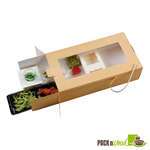 PacknWood 210PLUMLARGE 13.3x7x3.5-inch Rectangular Large Kraft Paper Box with Clear Window, Brown, 50/CS