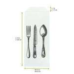 PacknWood 210SACHCV, 8-inch White Paper Bag Cutlery With Logo, 1000/CS