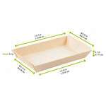 PacknWood 210SAMBQ65, 5 Oz Rectangular "Samurai" Wooden Dish, 100/PK