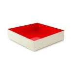 PacknWood 210SAMRED160, 6.3-inch Wooden Folding Box with Red Shiny Interior, 100/PK