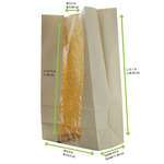 PacknWood 210SOS22BRF, 9-inch Long Brown SOS Bag with Window, 500/CS