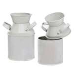 PacknWood 210SXM05-X, 4.2 Oz. Mini Milk Pot, White Metal, 3.9-inch height, 2-inch diameter, 6/CS