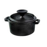PacknWood 294GSFTC230, 8 Oz Mini Round Cast Iron Casserole Dish with Lid, 4/CS