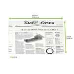 PacknWood 2CHPAPNEWSBL, 14-inch White Bag Opens 2 Sides with Newspaper Design, 1000/CS