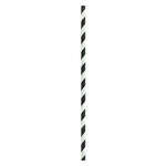 PacknWood 8NPCHP19BLK1, 7.75-inch Unwrapped Black & White Striped Paper Straws, 300/CS