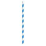 PacknWood 8NPCHP19BLU1, 7.75-inch Unwrapped Blue & White Striped Paper Straws, 300/CS