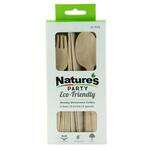 PacknWood 8NPCOUVB241B, 6.5-inch Woodsy Wooden Cutlery Kit (8 Forks/8 Knives/8 Spoons), 288/CS