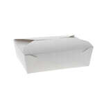 Pactiv SMB03WHT, 8.5x6.25x2.5-Inch White #3 Folded Paper Container, 130/CS