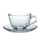 Pasabahce 95481, 7.25 Oz Cup & Saucer, 6+6 Pc/Set, 4 Set/CS