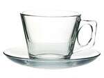 Pasabahce 97302, 6-1/2 Oz Cup w/ Saucer, 6+6 Pc/Set, 4 Set/Cs