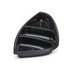 Placon FS1-T3B 9-Inch Fresh-n-Clear Selectables 3-Compartment Black Corner Inset, 600/CS