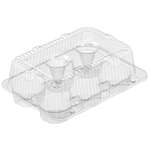 Polar Pak Packaging Polar Pak 2020, 6-Cup High Top Hinged OPS Plastic Cupcake Container, 200/CS