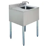 Prepline BAR-1C-L, 24x18-Inch Stainless Steel 1 Bowl Underbar Hand Sink with Faucet and Left Drainboard