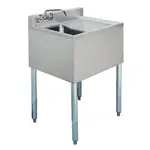 Prepline BAR-1C-R, 24x18-Inch Steel 1 Bowl Underbar Hand Sink with Faucet and Right Drainboard