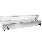 Prepline BM6, 48-Inch Six 1/3 Size Pan Countertop Bain Marie Food Warmer - 110V